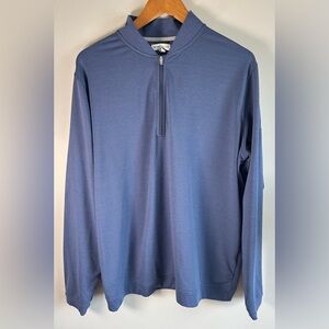 Peter Millar Perth Melange Performance 1/4 Zip-Up Blue Crown Sport XL $190 MSRP